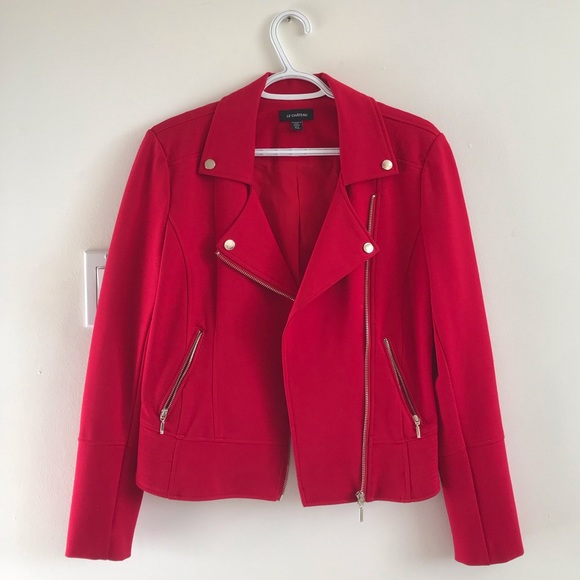 Sexy Le Chateau womens bomber biker jacket red - Picture 2 of 9